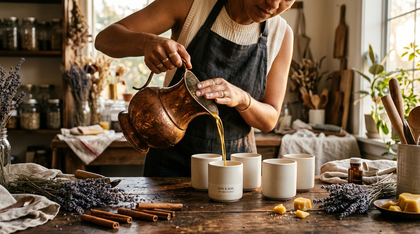 Fariha Artisan Hand Pouring Process